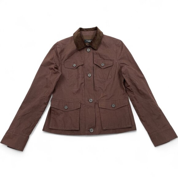 Talbots Petites Military Riding Waxed Cotton Lightweight Coat Jacket Women's 8P - Picture 1 of 9
